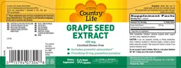 Label for Grape Seed Extract 100 mg