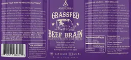 Label for Grassfed Beef Brain