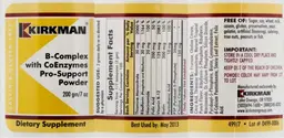 Label for B-Complex With CoEnzymes Pro-Support Powder