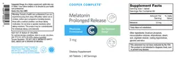 Label for Melatonin Prolonged Release 3 mg