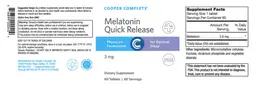 Label for Melatonin Quick Release 3 mg