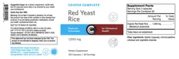 Label for Red Yeast Rice 1,000 mg