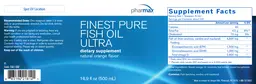 Label for Finest Pure Fish Oil Ultra Natural Orange Flavor