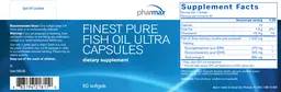 Label for Finest Pure Fish Oil Ultra Capsules