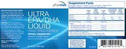 Label for Ultra EPA/DHA Liquid Natural Orange Flavor