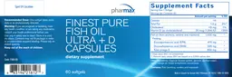 Label for Finest Pure Fish Oil Ultra + D Capsules