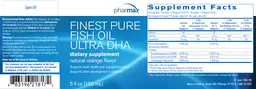 Label for Finest Pure Fish Oil Ultra DHA Natural Orange Flavor