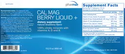Label for Cal Mag Berry Liquid + Natural Blueberry Flavor