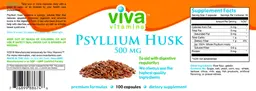 Label for Psyllium Husk 500 mg