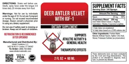 Label for Deer Antler Velvet With IGF-1