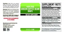 Label for 100% Pure Green Coffee Bean Drops