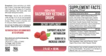 Label for 100% Pure Raspberry Keytones Drops
