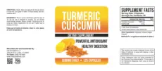 Label for Turmeric Curcumin
