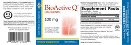 Label for BioActive Q Ubiquinol 100 mg