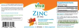 Label for Zinc 25 mg