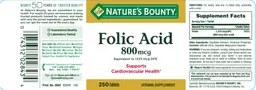 Label for Folic Acid 800 mcg