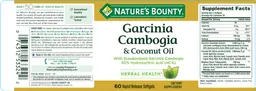 Label for Garcinia Cambogia & Coconut Oil