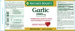 Label for Garlic 2000 mg