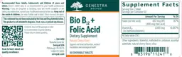 Label for Bio B12 + Folic Acid Natural Cherry Flavor