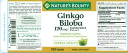 Label for Ginkgo Biloba 120 mg