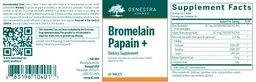 Label for Bromelain Papain +