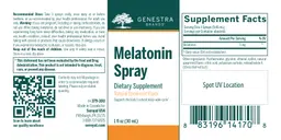 Label for Melatonin Spray Natural Spearmint Flavor