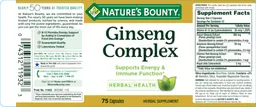 Label for Ginseng Complex