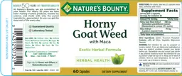 Label for Horny Goat Weed with Maca