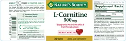 Label for L-Carnitine 500 mg