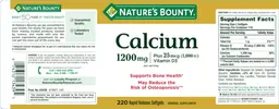 Label for Calcium 1200 mg / Plus 1000 IU Vitamin D3