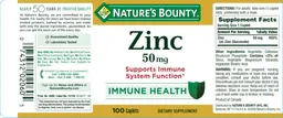 Label for Zinc 50 mg