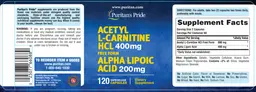 Label for Acetyl L-Cartine HCL Free Form Alpha Lipoic Acid