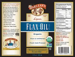 Label for Lignan Flax Oil