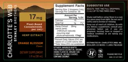 Label for Hemp Extract 17 mg Orange Blossom