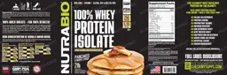 Label for 100% Whey Protein Isolate Pancakes & Maple Syrup