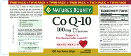 Label for Co Q-10 100 mg plus L-Carnitine