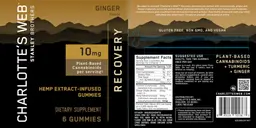 Label for Recovery Ginger Flavor