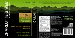 Label for Calm Lemon Lime Flavor