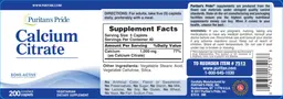 Label for Calcium Citrate