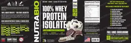 Label for 100% Whey Protein Isolate Ice Cream Cookie Dream