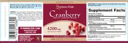 Label for Cranberry Fruit Concentrate 4200 mg