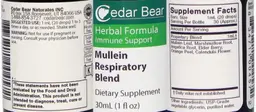 Label for Mullein Respiratory Blend