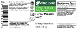 Label for Herbal Minerals Daily