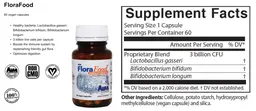 Label for FloraFood with Three Billion Live Cells