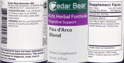 Label for Pau d'Arco Blend