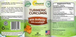 Label for Turmeric Curcumin 1300 mg with BioPerine