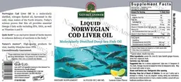 Label for Liquid Norwegian Cod Liver Oil Natural Lemon-Lime Flavor
