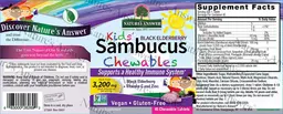 Label for Kids' Sambucus Black Elderberry Chewables