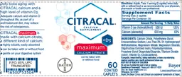 Label for Citracal Maximum Calcium Citrate