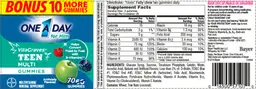 Label for VitaCraves Teen Multi Gummies